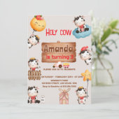 Schattigee Meisjes Heilige Koe en Koe Printverjaar Kaart (Staand voorkant)