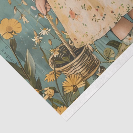 Schattigee Meisjes in Tuinweefseldocument Tissuepapier (Detail)