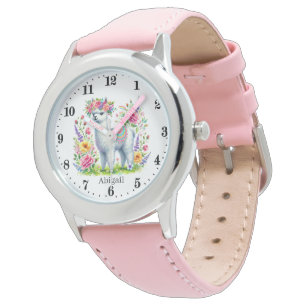 Schattigee meisjes lama liefhebbers aanpasbaar horloge