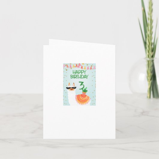 Schattigee meisjes lama verjaardagskaart (Achterkant)