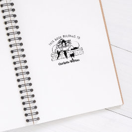 Schattigee meisjes lezen,  boek rubberstempel