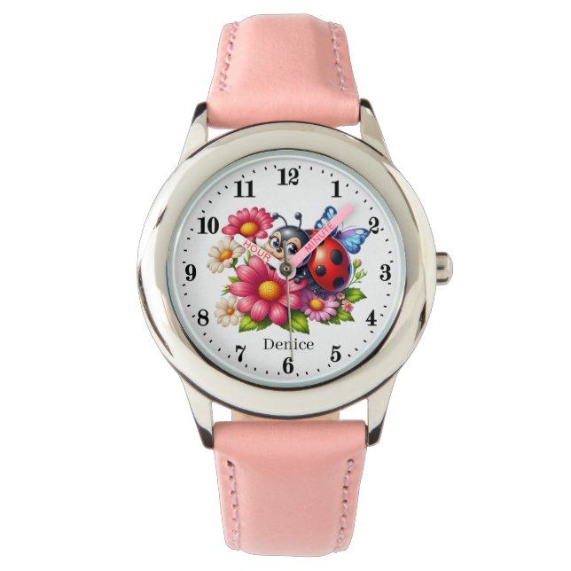 Schattigee meisjes lieveheersbeestjes liefhebbers  horloge (Voorkant)