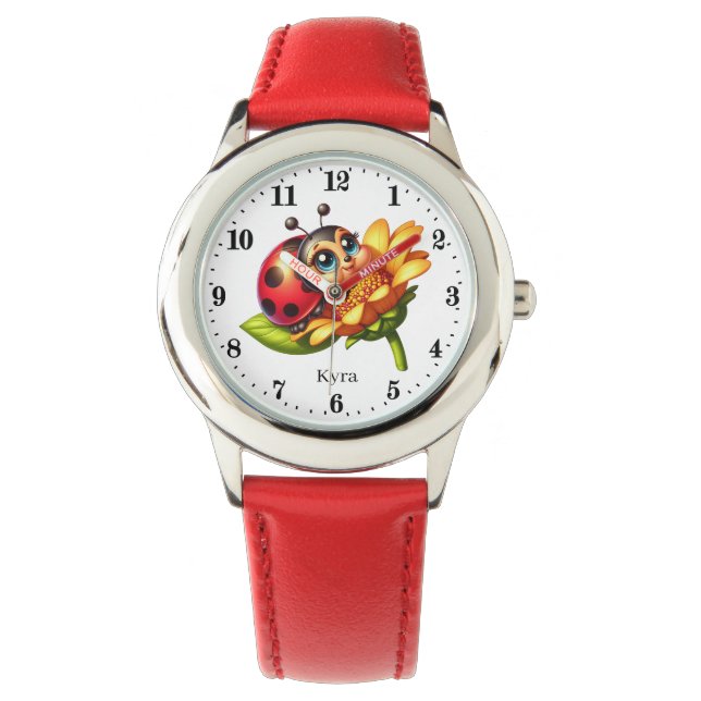 Schattigee meisjes lieveheersbeestjes liefhebbers  horloge (Voorkant)