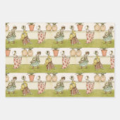 Schattigee meisjes met bonnets van Kate Greenaway Inpakpapier Vel (Voorkant 3)