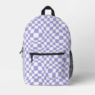 Schattigee Meisjes Paarse Checker Print Bedrukte Rugzak