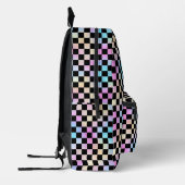 Schattigee Meisjes Pastel Rainbow Black Checker Pa Bedrukte Rugzak (Links)