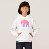 Schattigee Meisjes Patroon Olifant Pullover Hoodie (Voorkant volledig)