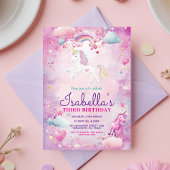Schattigee Meisjes Rainbow Unicorn Sparkle Verjaar Kaart