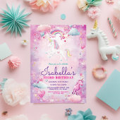 Schattigee Meisjes Rainbow Unicorn Sparkle Verjaar Kaart