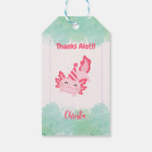 Schattigee Meisjes Roze Axolotl 1e Verjaardagsfees Cadeaulabel (Achterkant)