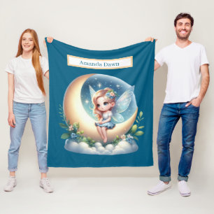 Schattigee meisjes sprookjesliefhebbers voeg naam  fleece deken