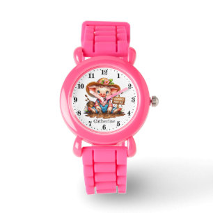Schattigee meisjes varkenshorloge naam toevoegen horloge