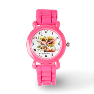 Schattigee meisjes vossenliefhebbers Naam toevoege Horloge