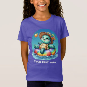 Schattigee meisjes zee schildpad aanpasbaar t-shirt