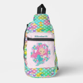 Schattigee meisjes zeemeermin fantasie naam toevoe sling bag (Voorkant)