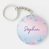 Schattigee Meisjes Zeemeermin onder de Zee naam Ke Sleutelhanger (Voorkant)