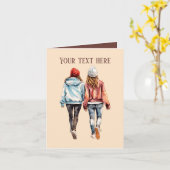 Schattigee meisjes zusters of vrienden kaart (Gele Bloem)