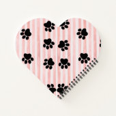 Schattigee meisjesachtige Kittens & poten, rood ge Notitieboek (Achterkant)