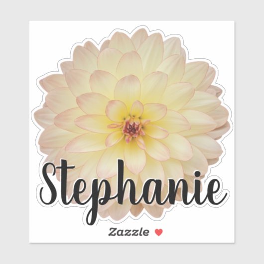 Schattigee meisjesbloem Monogram Naam Sticker (Vel)