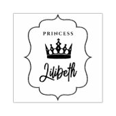 Schattigee meisjesmoderne koninklijke kroonprinses rubberstempel (Afrduk)