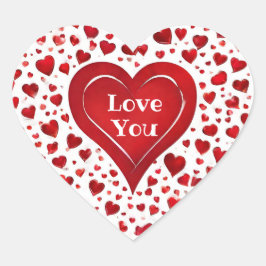 Schattigee meisjesrode en witte liefde hart sticker