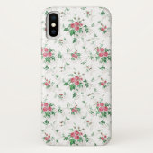 Schattigee meisjesroze rozen-witte achtergrond Case-Mate iPhone case (Achterkant)