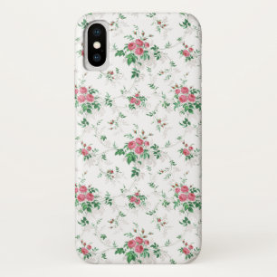 Schattigee meisjesroze rozen-witte achtergrond Case-Mate iPhone case