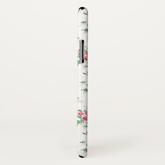 Schattigee meisjesroze rozen-witte achtergrond Case-Mate iPhone case (Achterkant / rechts)