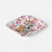 Schattigee meisjessafari vrienden, giraffe, zebra, papieren bordje (Gebogen)