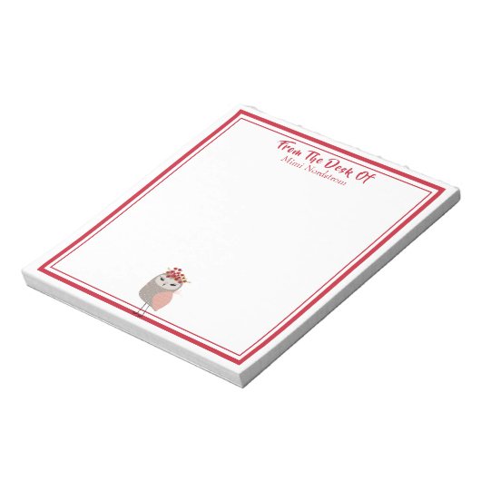 Schattigee meisjesvogel notitieblok (Linkerzijde)