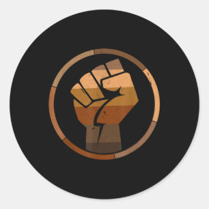 Schattigee Melanin Fist Black Geschiedenis Maand B Ronde Sticker