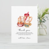 Schattigee Melk & Cookie Genderneutraal Baby showe Bedankkaart (Staand voorkant)