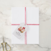 Schattigee Melk & Cookie Genderneutraal Baby showe Cadeaulabel (Met Touw)