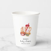 Schattigee Melk & Cookie Genderneutraal Baby showe Papieren Bekers (Achterkant)