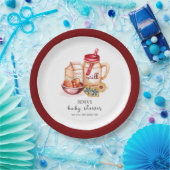 Schattigee Melk & Cookie Genderneutraal Baby showe Papieren Bordje (Feest)