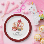 Schattigee Melk & Cookie Genderneutraal Baby showe Papieren Bordje (Feest)