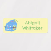 Schattigee melk karton karakter cartoon gepersonal labels (Design 2)