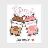 Schattigee melkthee vinyl Sticker (Vel)