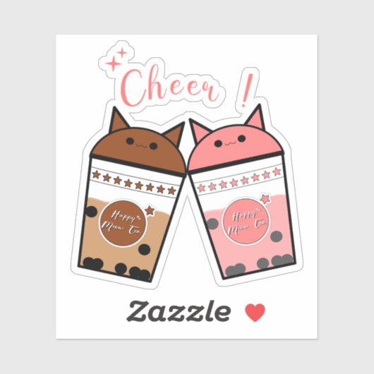 Schattigee melkthee vinyl Sticker (Vel)