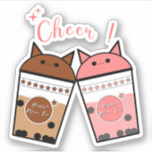 Schattigee melkthee vinyl Sticker (Voorkant)