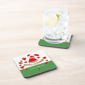 Schattigee meloen vrolijke kerstillustratie bier onderzetter (Rechterzijde)