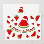 Schattigee meloen vrolijke kerstillustratie feestdagenkaart (Voorkant / Achterkant)