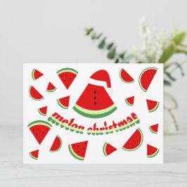Schattigee meloen vrolijke kerstillustratie feestdagenkaart