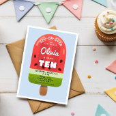 Schattigee Melon Popsicle meisje 10e verjaardag Kaart