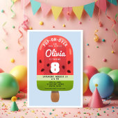 Schattigee Melon Popsicle meisje acht verjaardag Kaart