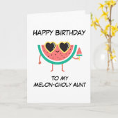 Schattigee Melon Puns grappige tante verjaardagska Kaart (Gele Bloem)