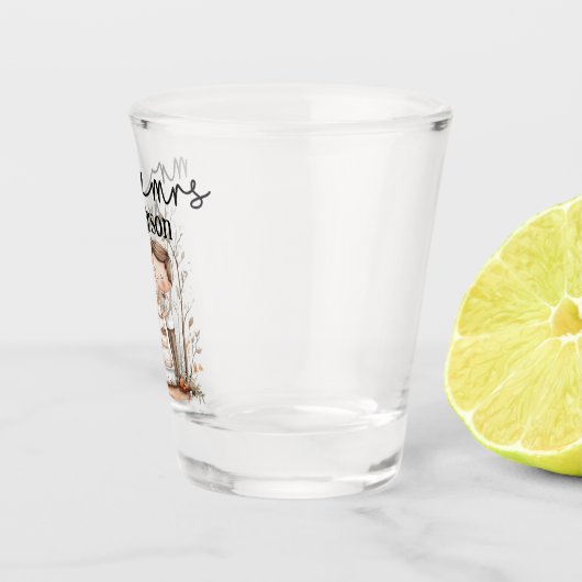 Schattigee meneer en mevrouw bruid en bruidegom me shot glas (Rechts)