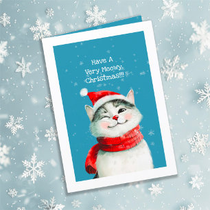 Schattigee Meowy Cat Christmas Kaart