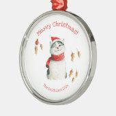 Schattigee Meowy Cat Christmas Metalen Ornament (Links)