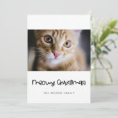 Schattigee Meowy Christmas Pet Foto Feestdagenkaart (Staand voorkant)